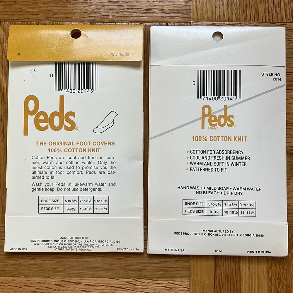 NWT VINTAGE PEDS Lot of 2 100% Cotton Socks Shoe Size 5 - 6.5 - Picture 3 of 3